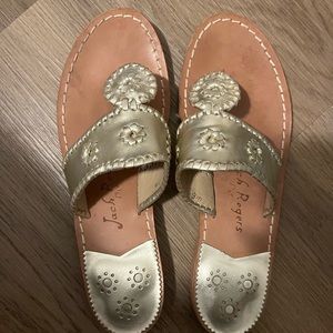 Jack Rodgers Gold Sandals Size 9